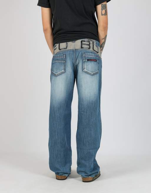 Vintage Fubu 34x32 denim hip hop jeans in blue, 4 of 4