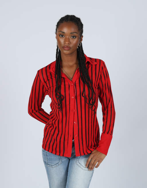 Vintage Furloir M blouse in red, 3 of 4