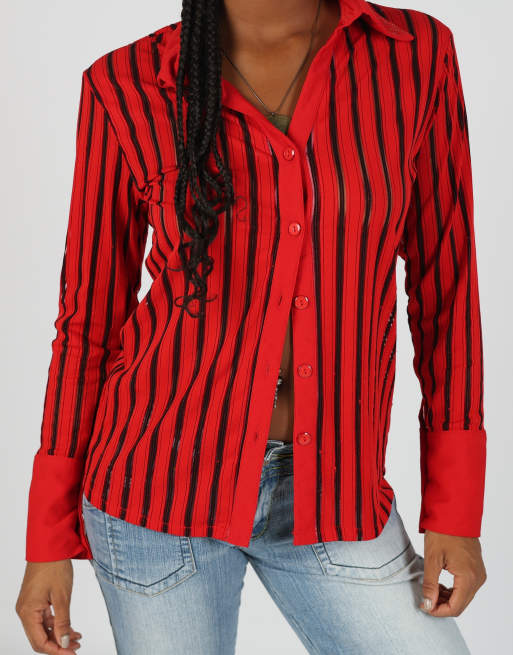 Vintage Furloir M blouse in red, 4 of 4