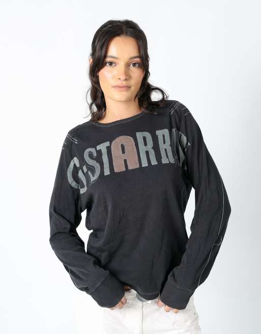 Vintage G-Star L woven top black