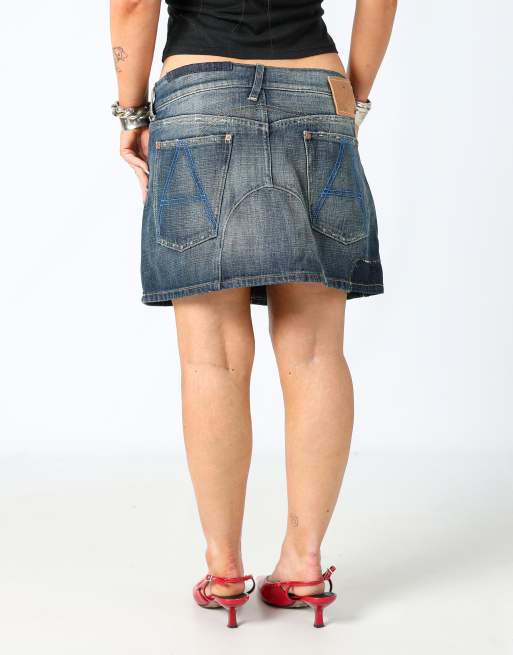 Vintage G-Star M denim mini skirt in blue, 2 of 4