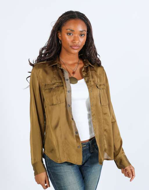 Vintage G-Star M shirt in khaki green, 1 of 4