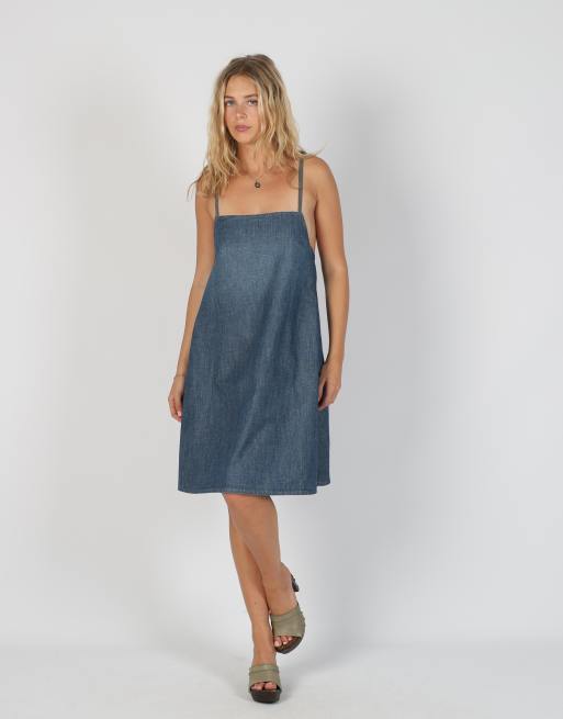 Vintage G-Star S denim midi dress in blue