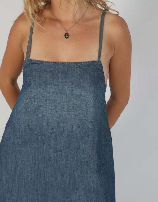 Vintage G-Star S denim midi dress in blue, 4 of 4