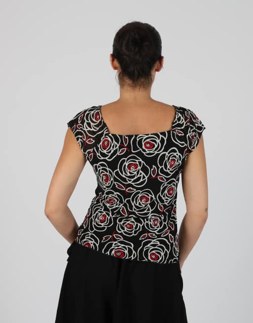 Vintage Galafin S woven top in black, 2 of 4