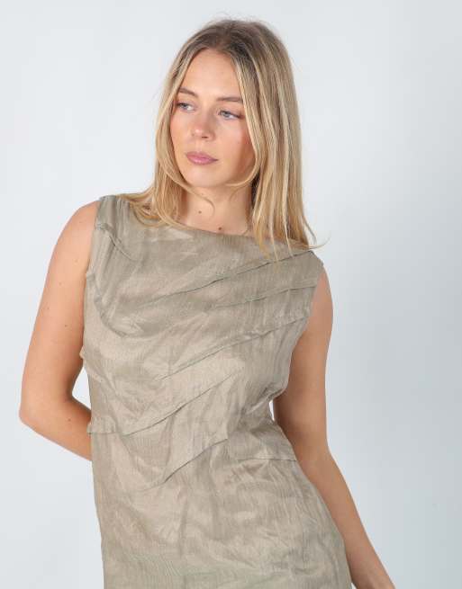 Vintage Gallery S woven mini dress in beige, 2 of 4