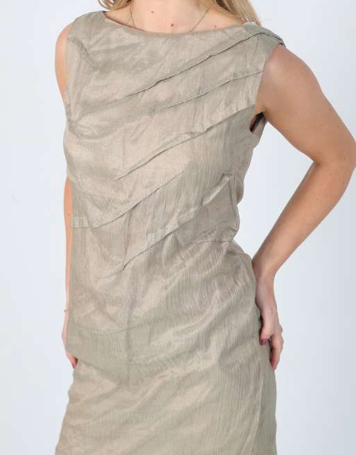 Vintage Gallery S woven mini dress in beige, 4 of 4