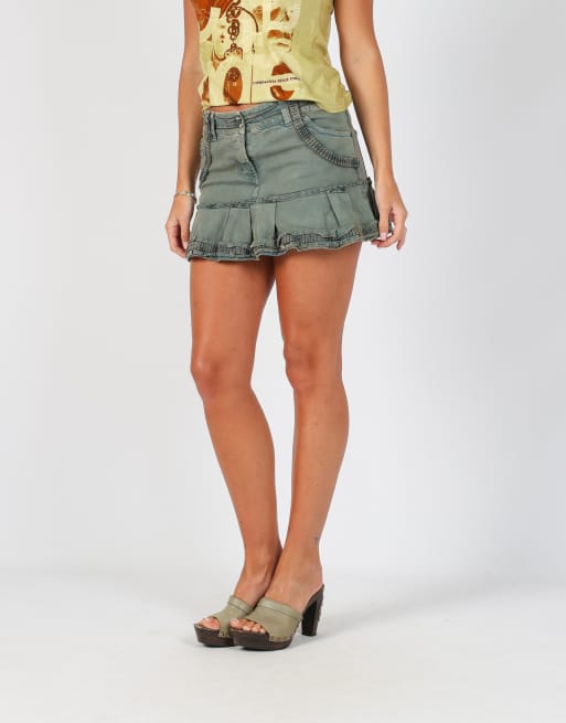 Vintage Galliano XS denim mini skirt in blue, 2 of 4