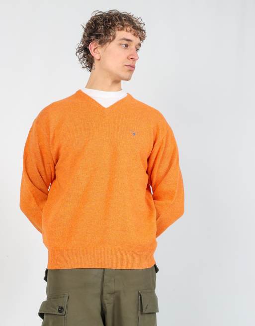 Vintage Gant l knit sweatshirt in orange, 4 of 4