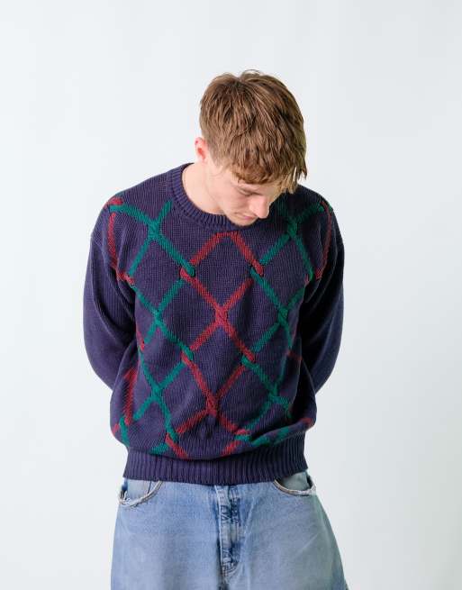 Vintage Gant M Knit Sweatshirt Navy Blue