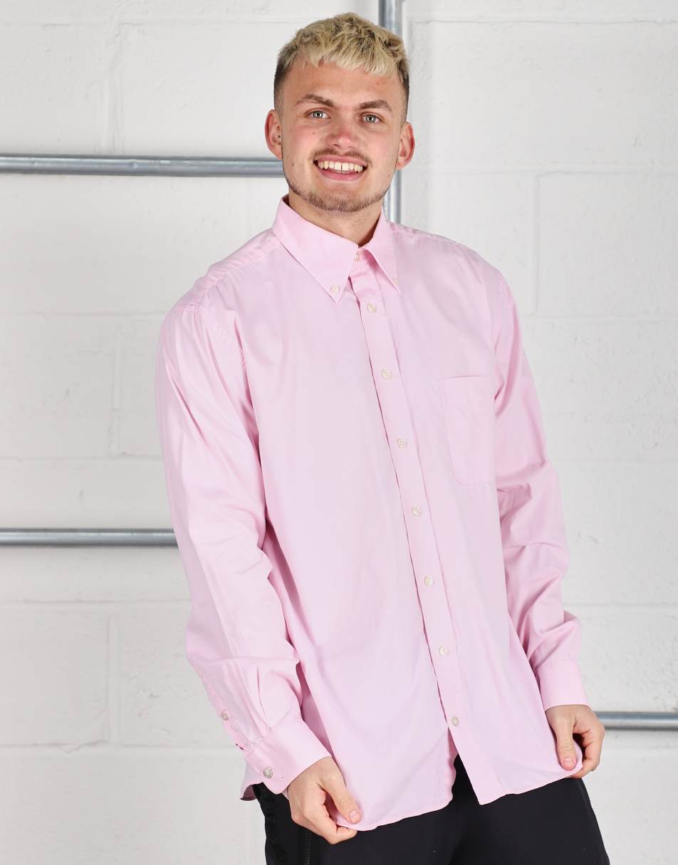 Vintage Gant Size L logo long sleeve light shirt in pink 1