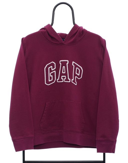  Vintage GAP Size M Hoodie Spellout In Dark Pink