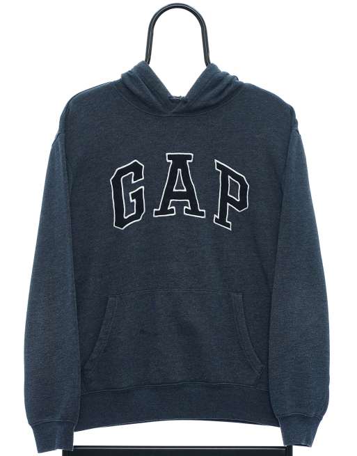 Vintage GAP Size S Hoodie Spellout In Navy