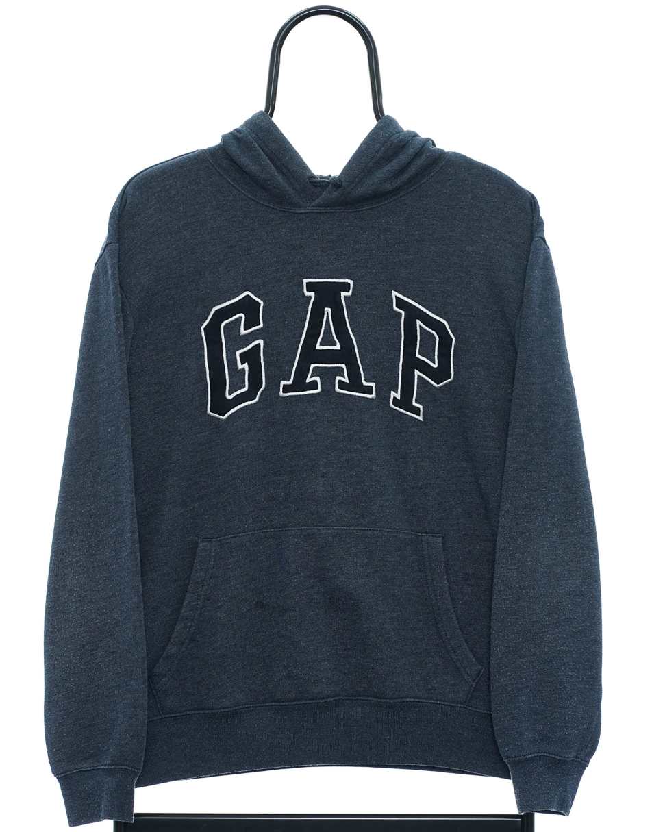 Vintage GAP Size S Hoodie Spellout In Navy