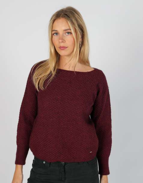 Vintage GAS M knitted jumper in burgundy red - view 1