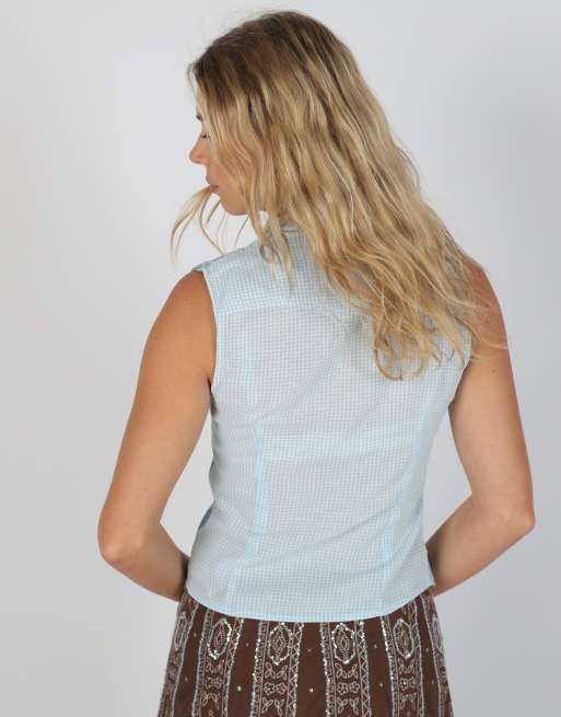 Vintage GAS S blouse in light blue, 2 of 4