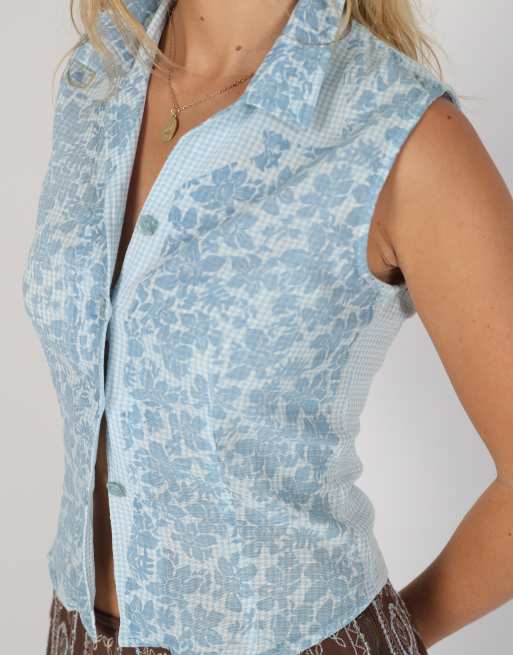 Vintage GAS S blouse in light blue, 4 of 4