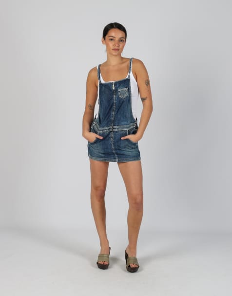 Vintage GAS S denim mini dress in blue - view 1