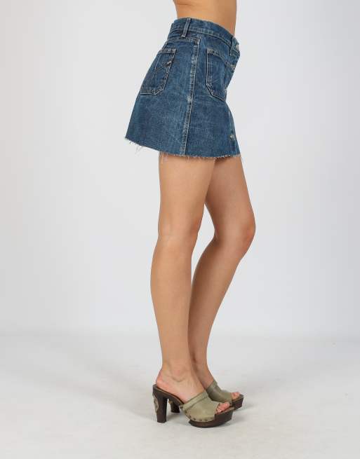 Vintage GAS S denim mini skirt in blue, 2 of 4