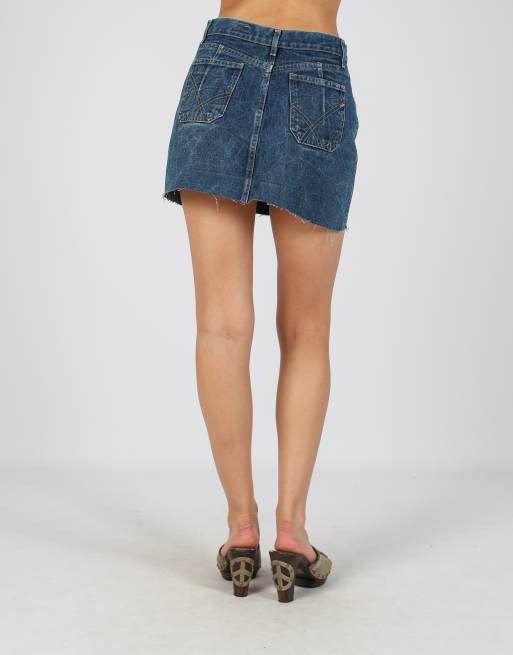 Vintage GAS S denim mini skirt in blue, 4 of 4