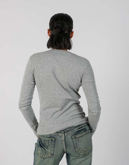 Vintage GAS S long sleeve top in grey, 2 of 4