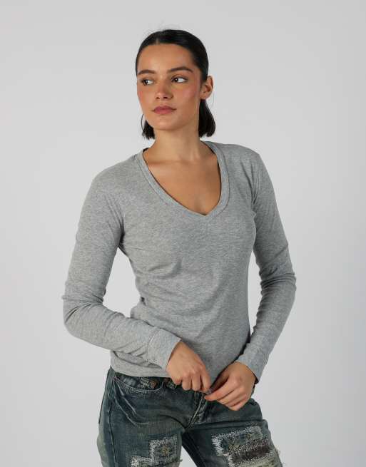 Vintage GAS S long sleeve top in grey, 3 of 4