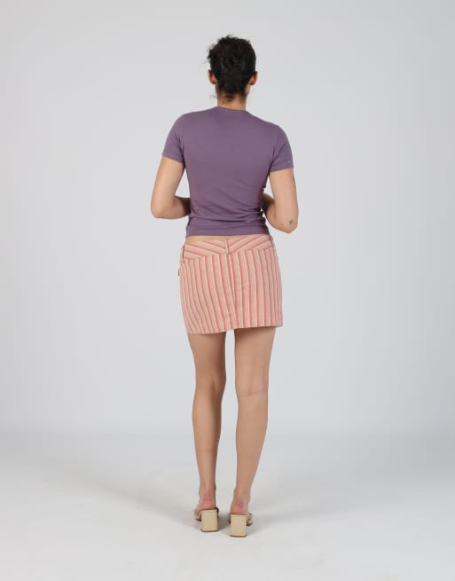 Vintage GAS S woven mini skirt in baby pink, 3 of 4