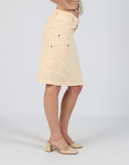 Vintage GAS XS woven midi skirt in cream, 2 of 4