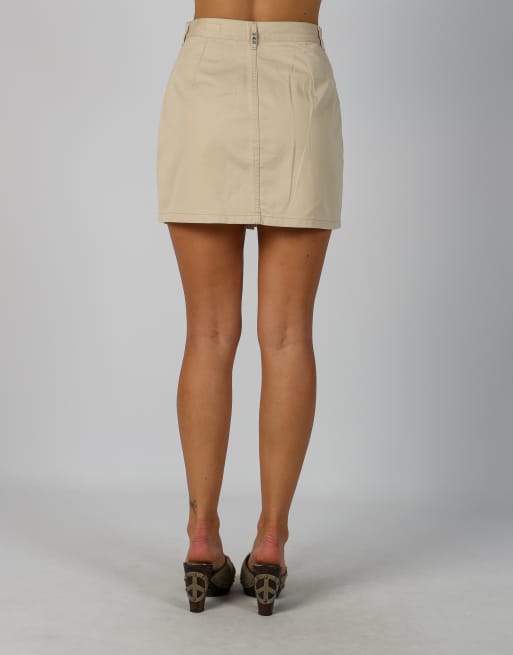 Vintage GAS XS woven mini skirt in beige, 2 of 4