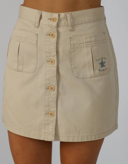 Vintage GAS XS woven mini skirt in beige, 4 of 4