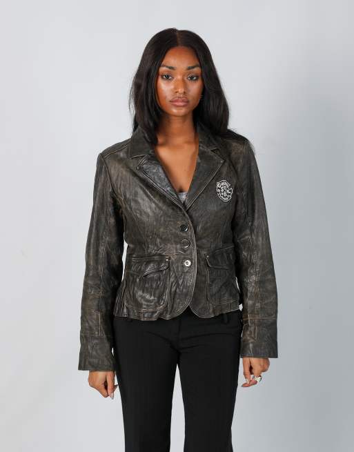 Vintage Gaudi S leather jacket in tan