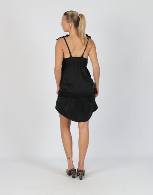 Vintage Gaudi S woven midi dress in black, 3 of 4