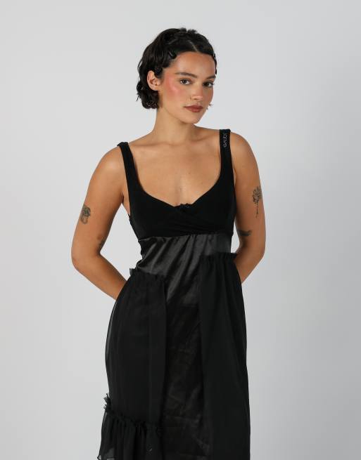 Vintage Gaudi S woven midi dress in black, 2 of 4