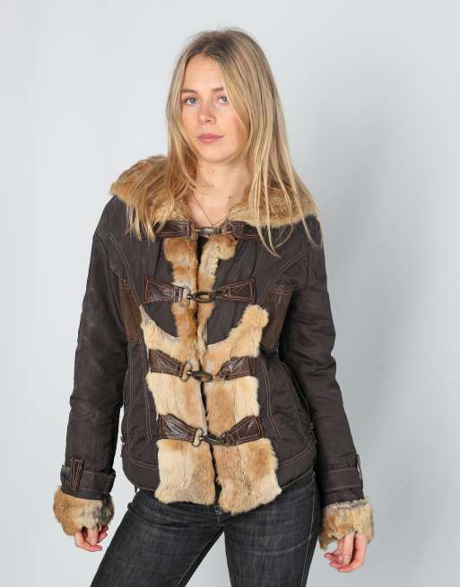 Vintage Georgia & Johns M shearling coat in brown