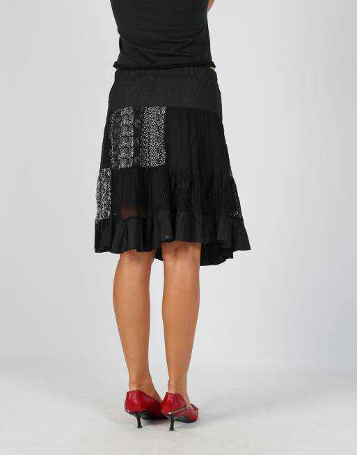 Vintage Germano Zama XS woven skirt in black, 4 of 4