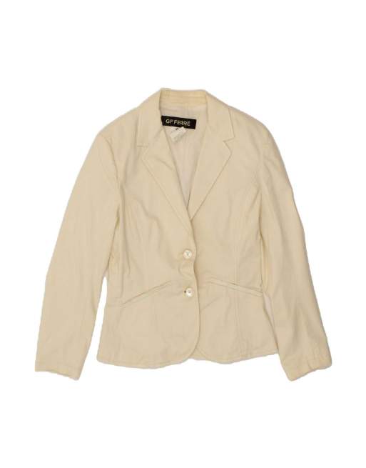Vintage Gf Ferre 2 Button Blazer Jacket It 42 Medium In Off In White