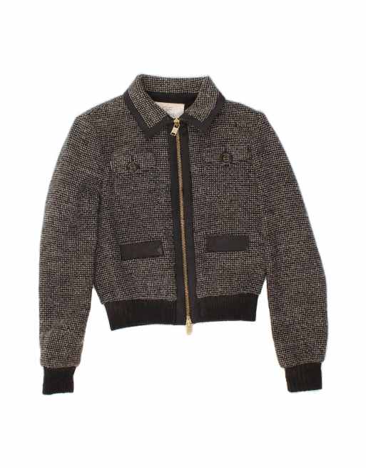 Vintage Gf Ferre Crop Bomber Jacket It 38 XS In Grey
