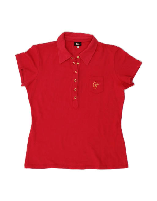 Vintage Gf Ferre Polo Shirt UK 18 XL In Red