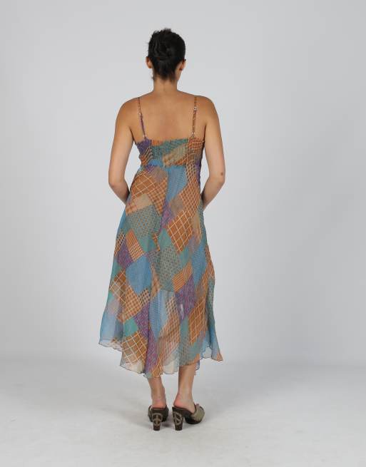 Vintage Gialia Lisa M woven maxi dress in multi colured, 3 of 4