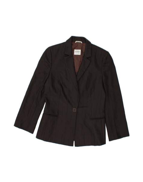 Vintage Gianfranco Ferre 1 Button Blazer Jacket UK 12 Medium In Brown Striped - view 1