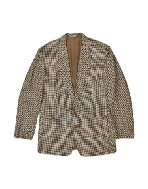 Vintage Gianfranco Ferre 2 Button Blazer Jacket It 54 2XL In Grey Houndstooth