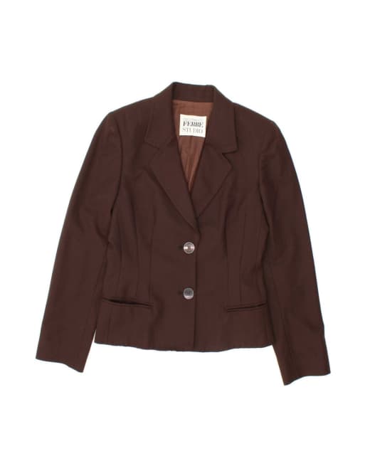 Vintage Gianfranco Ferre 2 Button Blazer Jacket UK 12 Medium In Brown