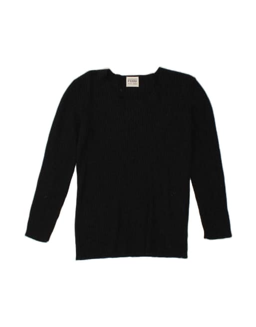 Vintage Gianfranco Ferre Boat Neck Jumper Sweater UK 12 Medium In Blue