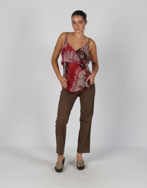 Vintage Gianfranco Ferre S woven trousers in brown