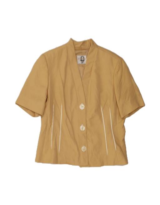 Vintage Gianfranco Ferre Short Sleeve Blazer Jacket UK 16 Large In Beige