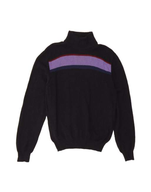Vintage Gianni Versace Turtle Neck Jumper Sweater It 52 Large In Blue