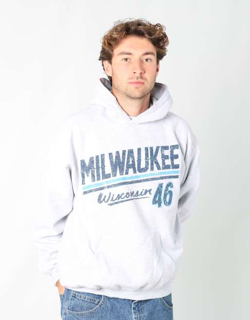 Vintage Gildan l hoodie in light grey