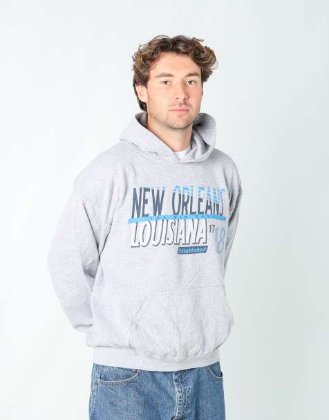 Vintage Gildan l hoodie in light grey - view 1