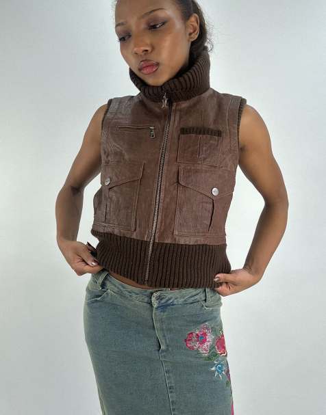 Vintage gilet in brown - view 1