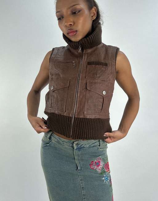 Vintage gilet in brown